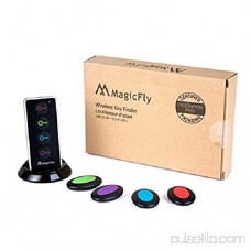 Magicfly Wireless RF Item Locator Key Finder with Base Support and LED Flashlight, 1 RF Transmitter and 4 Receivers